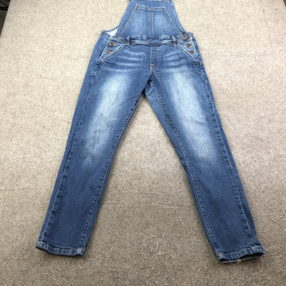 Lucky Brand Overalls Womens XS Blue Denim Slim Fit Adjustable Straps One Piece - Picture 2 of 10